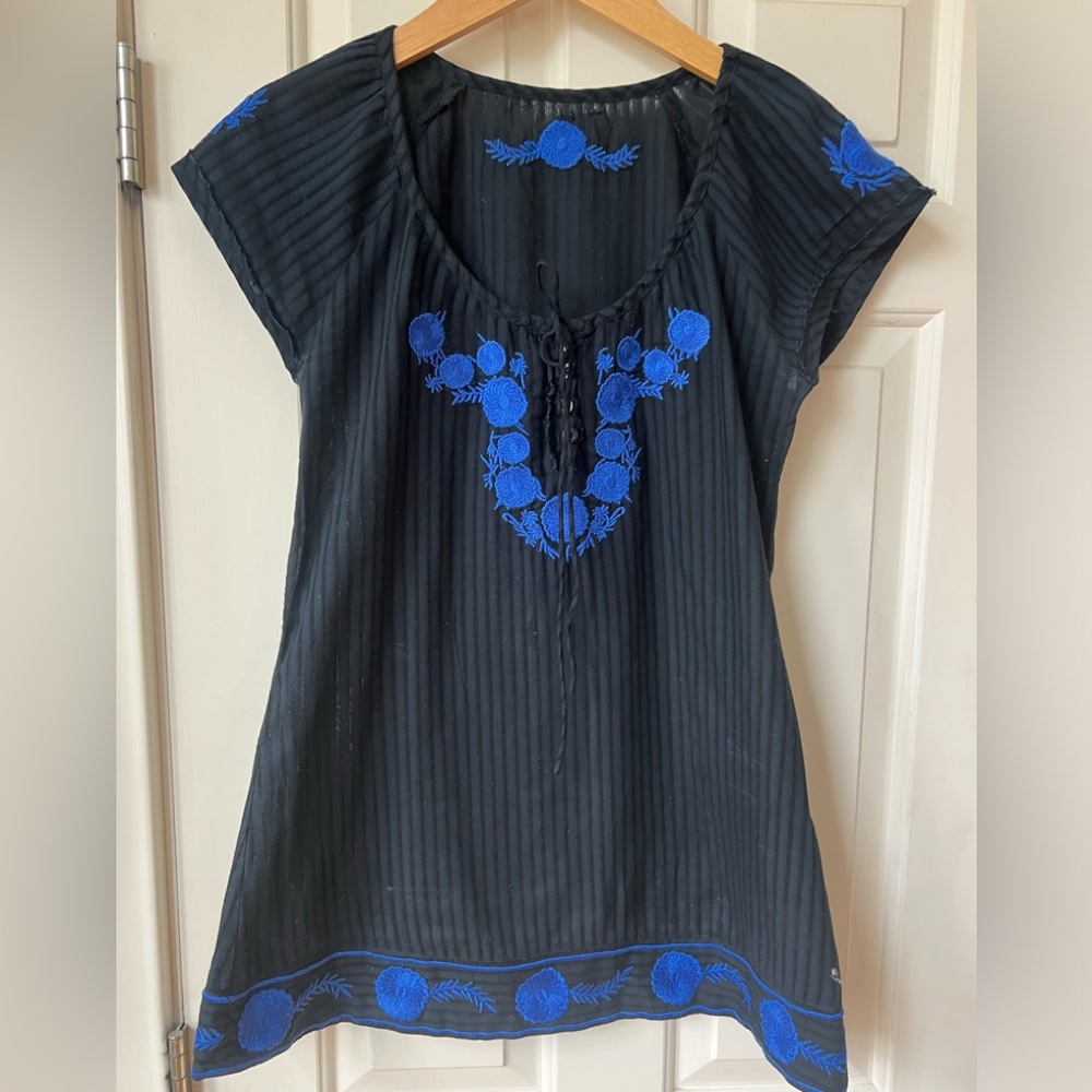 Semi Sheer Embroidered Top